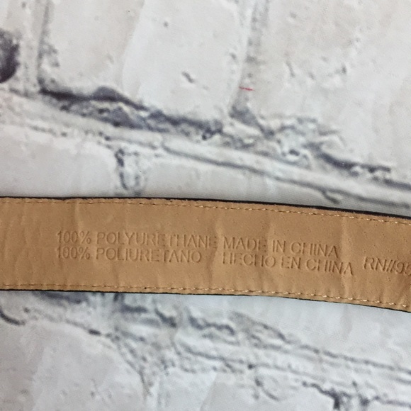 VINTAGE LIZ CLAIBORNE FAUX CROC BLACK BELT SIZE M - Picture 6 of 9